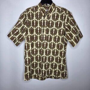 Reyn Spooner Tribal Shirt Large Button Hawaiian Beach Vacation Pullover